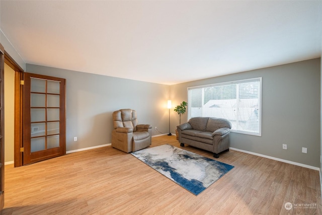 living room with light wood-type flooring