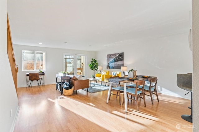 dining room featuring wood-type flooring