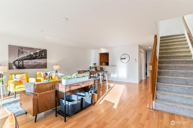 living room featuring wood-type flooring