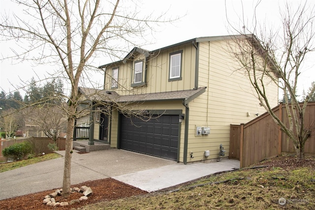 view of front of home with a garage