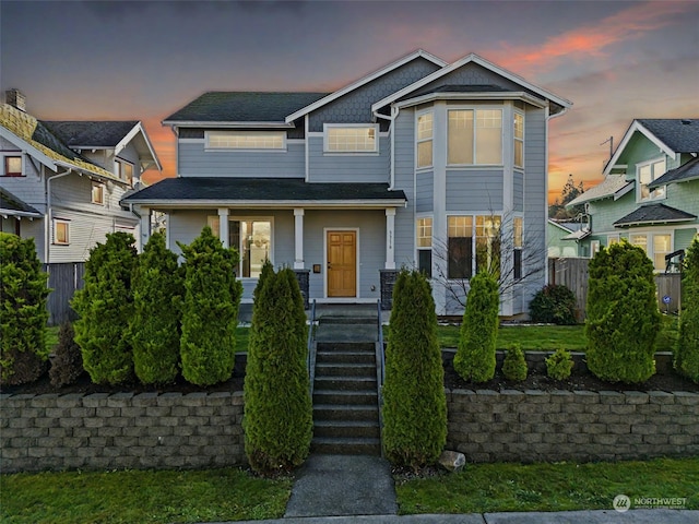 view of front of property featuring a porch