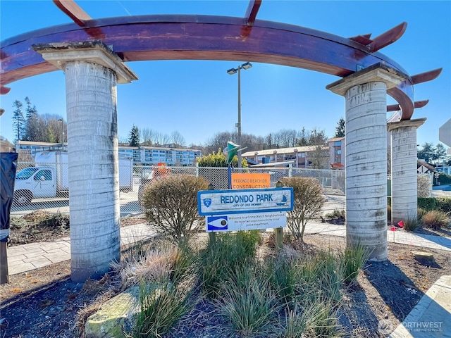 view of community sign