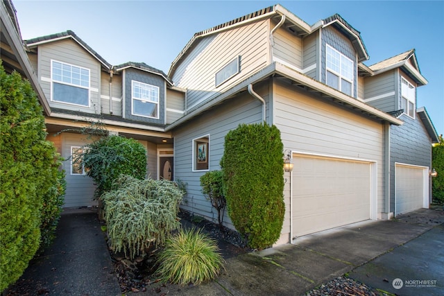 view of front of home with a garage