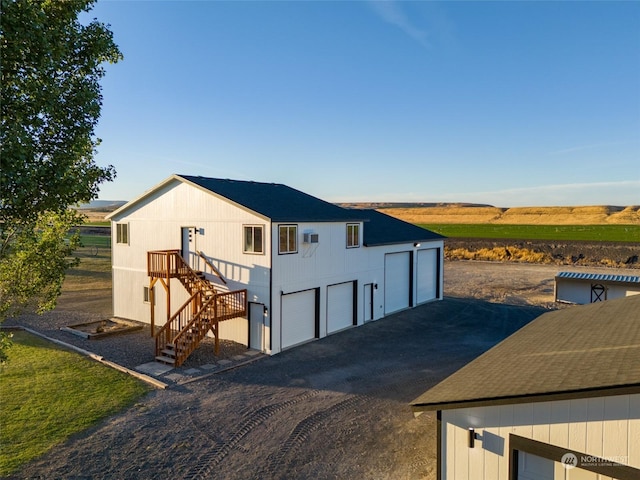 exterior space featuring a garage