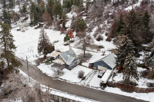 view of snowy aerial view