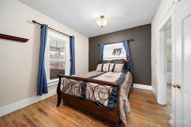 bedroom featuring light hardwood / wood-style flooring