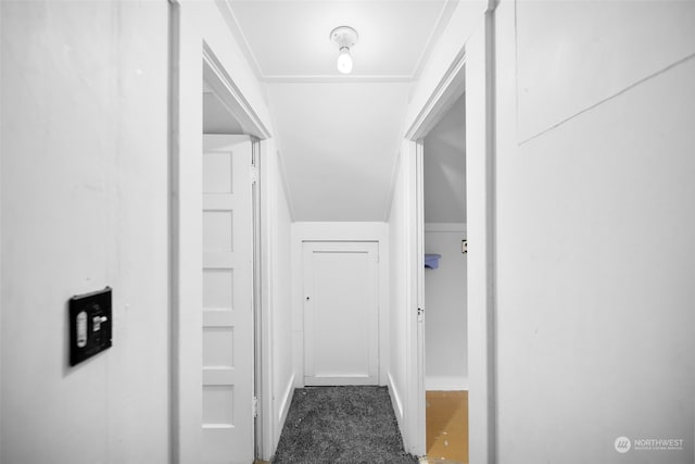 corridor with dark carpet