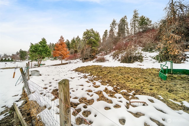 view of snowy yard