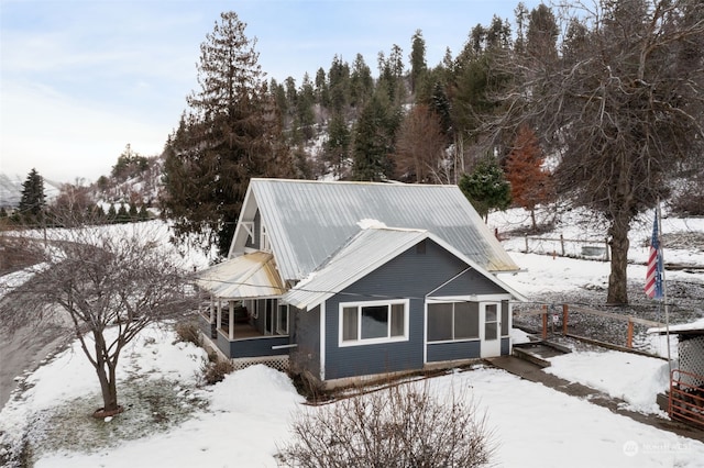 view of snowy exterior