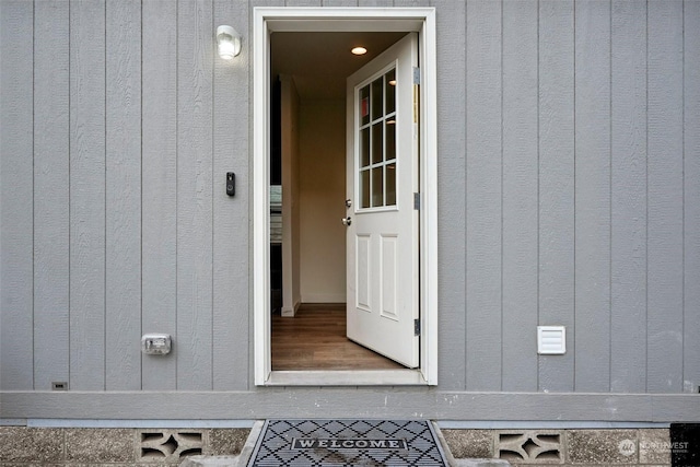 view of doorway to property