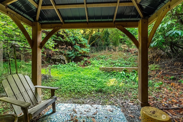 view of yard with a gazebo