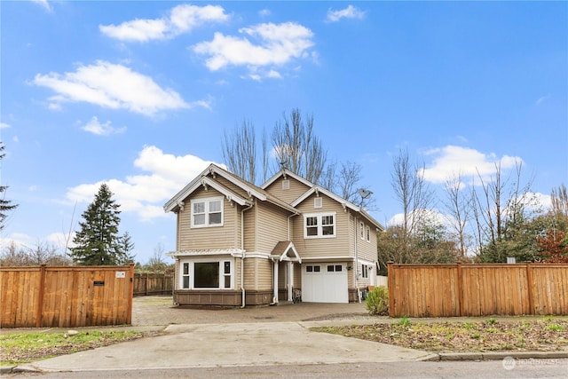 view of front of house with a garage