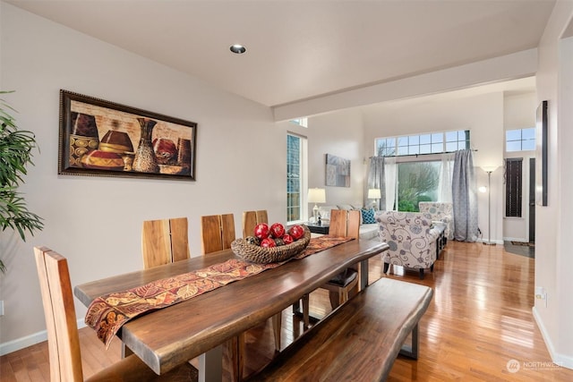 dining room with light hardwood / wood-style flooring