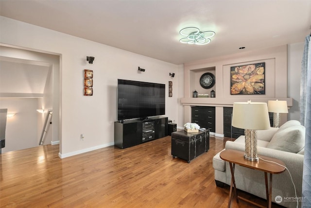 living room featuring hardwood / wood-style floors