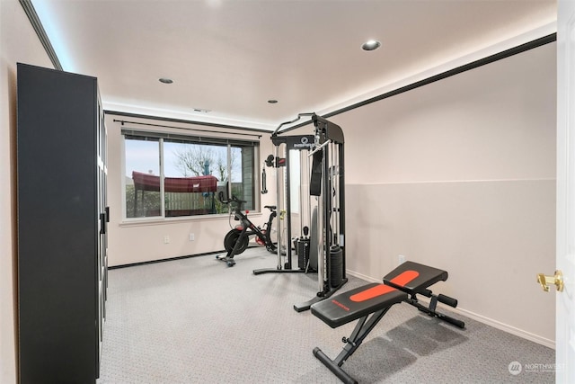 view of workout area