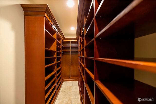 wine room featuring light tile patterned floors