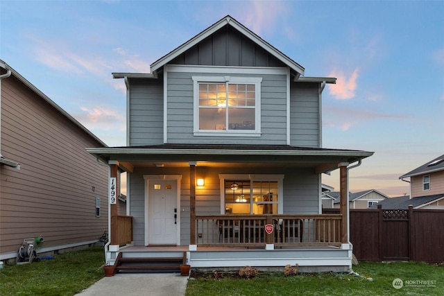 view of property with covered porch