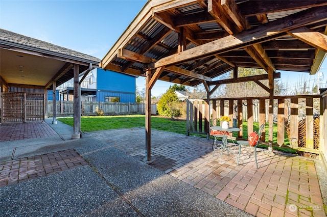 view of patio featuring a gazebo