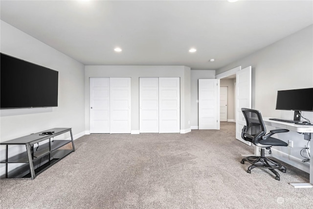 office with carpet flooring