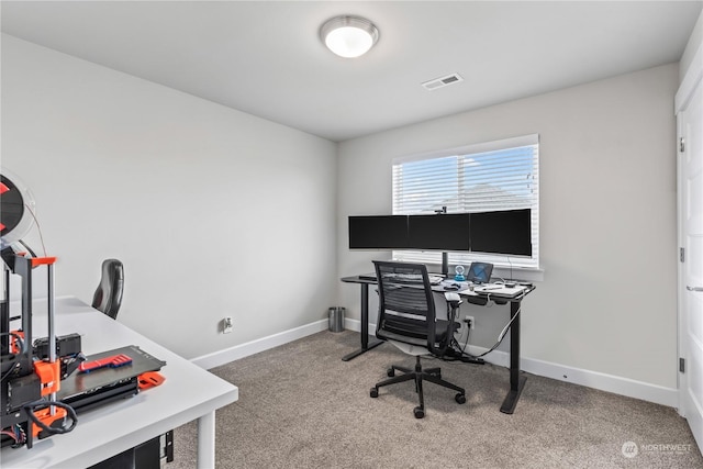 view of carpeted office