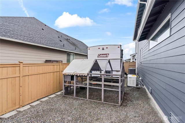 view of yard featuring cooling unit