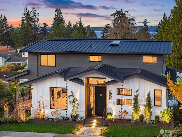 view of modern farmhouse