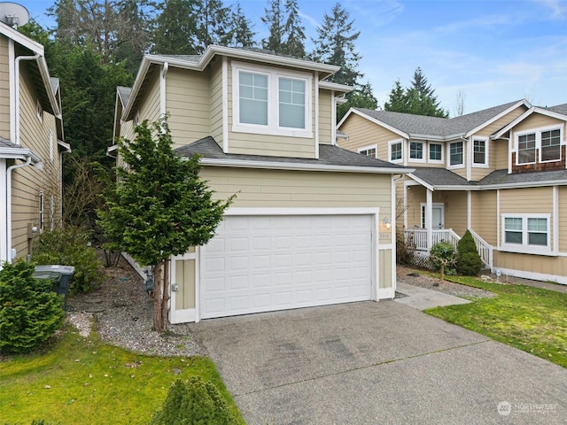 view of front facade with a garage