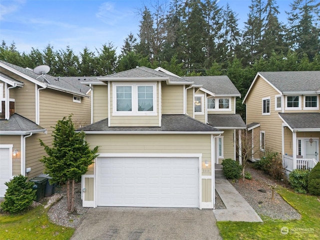 view of front facade with a garage