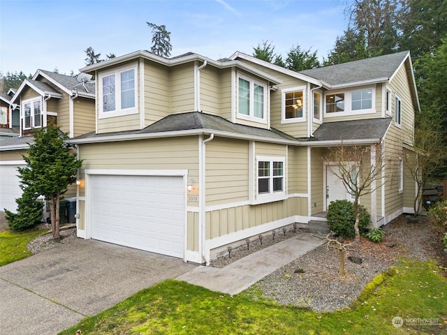 view of front of home with a garage