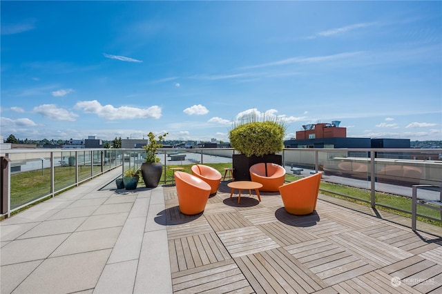 view of patio / terrace with a balcony