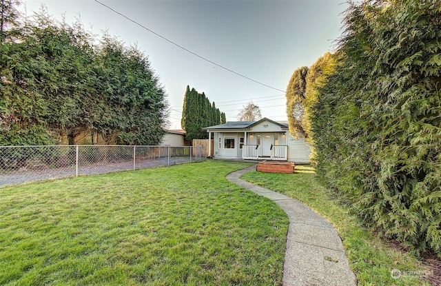 view of yard featuring a porch