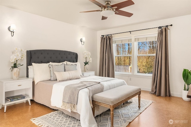 bedroom with ceiling fan