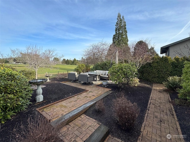 view of patio with outdoor lounge area