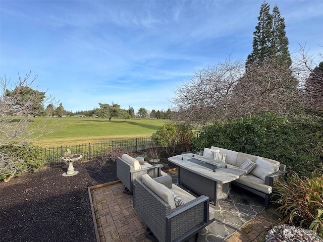 view of patio featuring outdoor lounge area