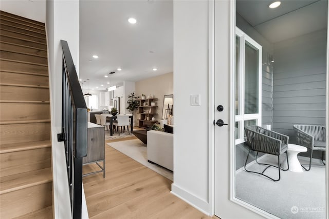 interior space featuring light hardwood / wood-style floors