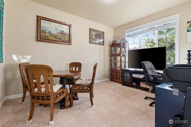 office space featuring light colored carpet