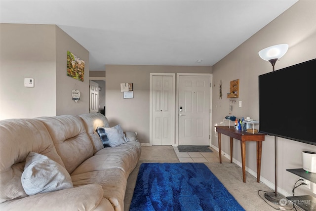 view of tiled living room