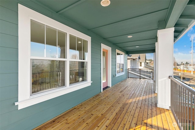 wooden deck featuring a porch