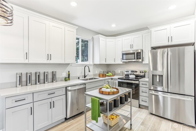 kitchen featuring sink, white cabinetry, and stainless steel appliances