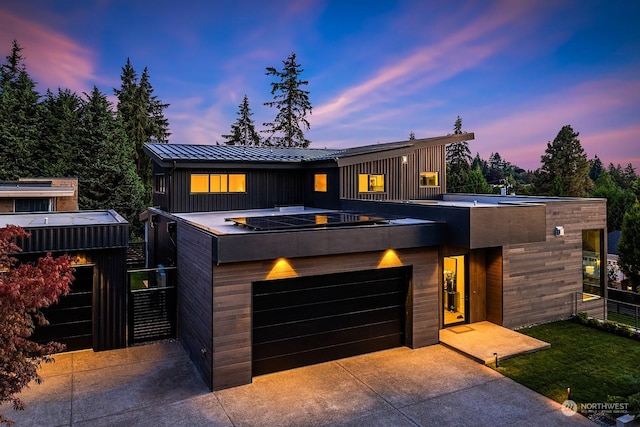 contemporary house with a garage