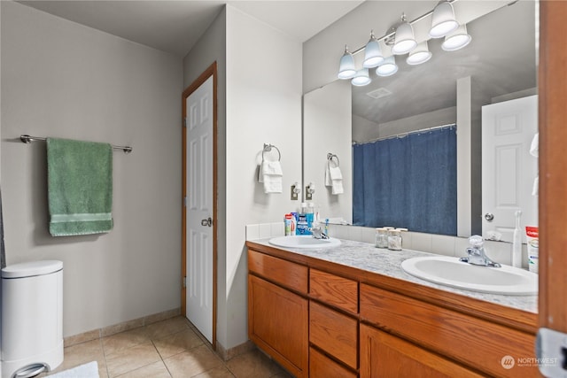 bathroom featuring tile patterned floors and vanity