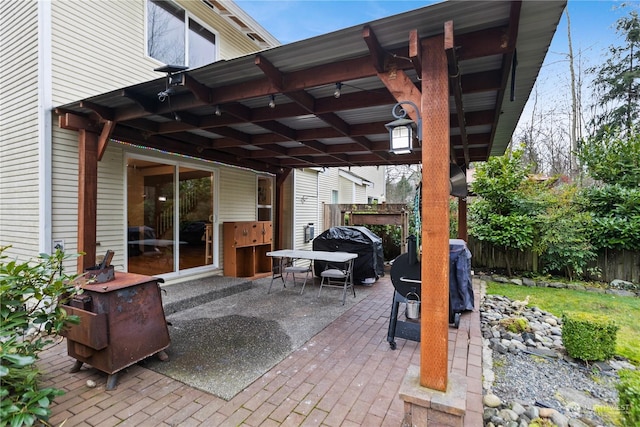 view of patio featuring area for grilling