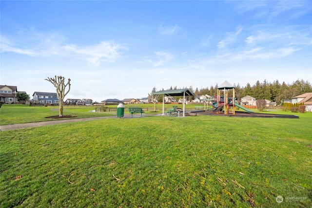 communal playground with a yard