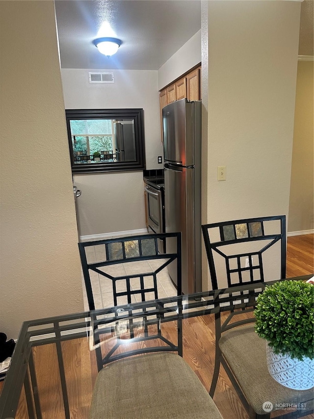 kitchen with appliances with stainless steel finishes