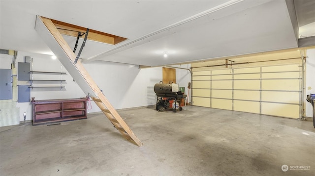 garage featuring electric panel