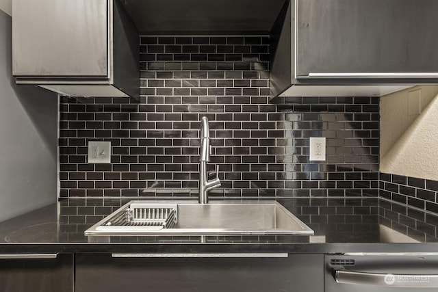 kitchen with dishwasher, sink, and decorative backsplash