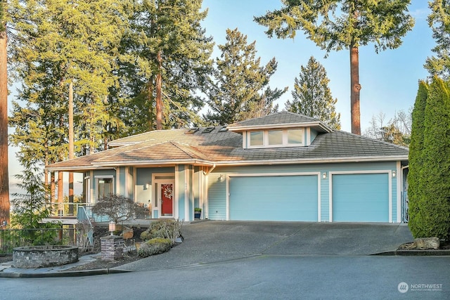 view of front of home with a garage