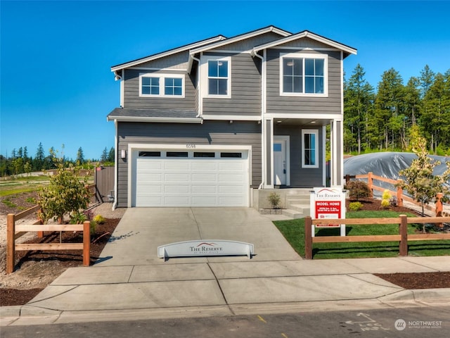 view of front of home with a garage