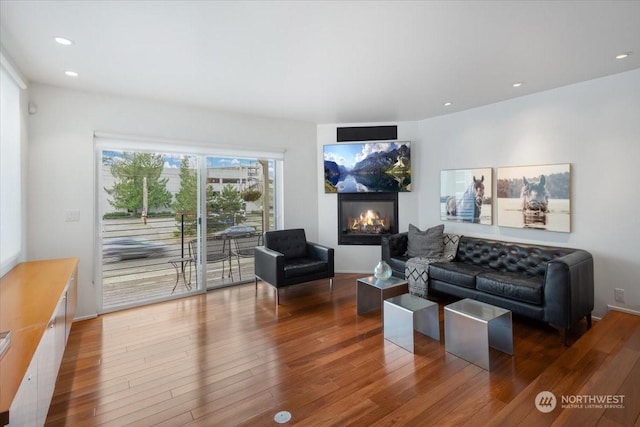 living room featuring hardwood / wood-style flooring