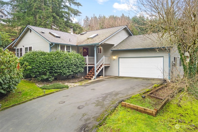 single story home with a garage